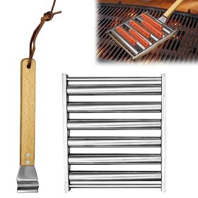 Rouleau à hot-dog, support de barbecue à rouleau à hot-dog en acier inoxydable, support de vapeur à hot-dog amovible avec lon