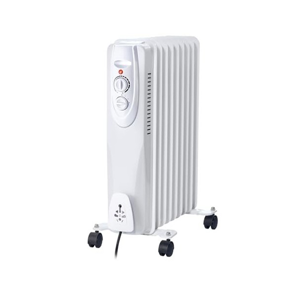 Radiateur dhuile, 9 éléments, 2000W. Blanc