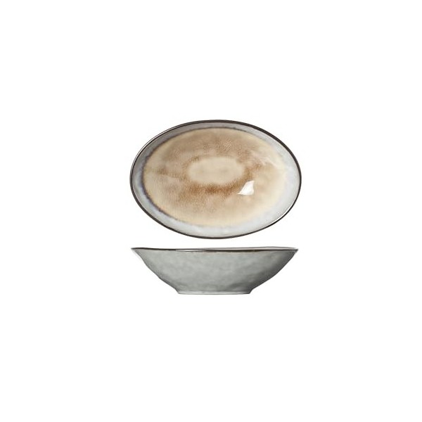 Cosy & Trendy Lot de 4 Bols ovales en Céramique, Castor, 19.5X13Xh5 Cm, Multicouleur