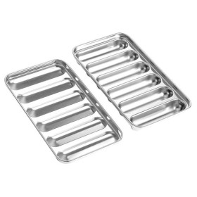 VOANZO Moule à saucisses en Acier Inoxydable 304, Moule à Hot-Dog à 6 cavités, récipient de Cuisson à la Vapeur, Aucun boîtie