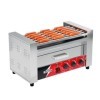 CROSSON Hot Dog Cuisinière à 7 rouleaux avec chauffe-pain, 7 rouleaux antiadhésifs 304SS et commande à double température