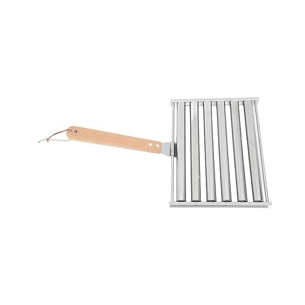 Rouleau à Hot-Dog en Acier Inoxydable, capacité de 5 Hot-Dogs, Support à Rouleaux de Saucisses pour Barbecue avec Surface Pol