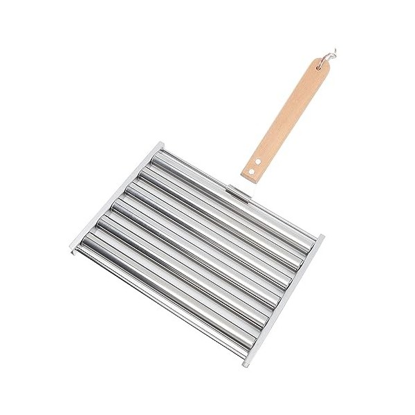 Grille à Rouleaux pour Hot-dogs, Grille à Rouleaux pour Saucisses, Grille à Rouleaux pour Saucisses Amovible avec Manche en B