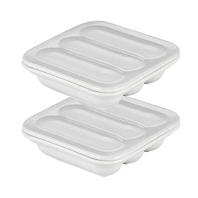 TAMUME Moule à Saucisse Antiadhésif à 3 Cavités en Porcelaine Blanche, Faites des Hot-dogs pour Vos Enfants, Lot de 2 petit 