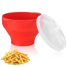 Machine à Popcorn pour Micro-ondes, Pliable Popcorn Maker, Bol en Silicone avec Couvercle, Popcorn Popper Sans BPA, Préparate