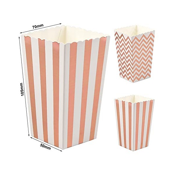 Dokeno 20 Pièces Popcorn Boîtes Rose, Sachet Pop Corn en Papier, Pot Pop Corn Reutilisable, Bonbons Boîtes, Boîtes à Popcorn 