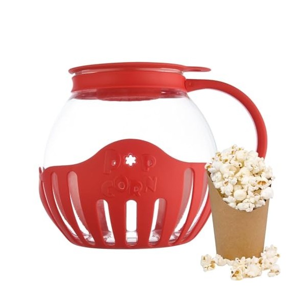 Machine à pop-corn 2 L – Popper à pop-corn au micro-ondes | Bol de pop-corn au micro-ondes | Pot de pop-corn sain, moins gras