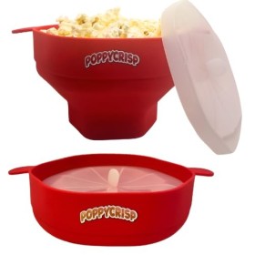 PoppyCrisp - Bol pliable en silicone pour popcorn, popcorn pliable, popcorn silicone, popcorn micro-ondes, popcorn, machine à