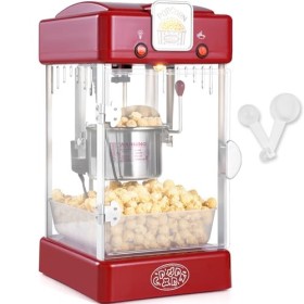 VEVOR Machine à Pop Corn 300 W, Appareil à Pop-corn de Comptoir Électrique, Bol de 71 g pour 3,8 L par Lot, avec Porte en PP,