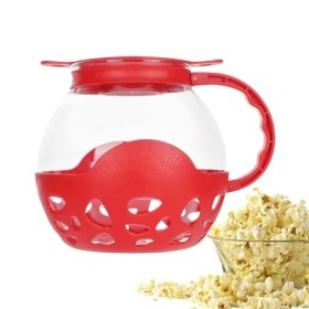 Gadget de cuisine à pop-corn en verre | Bocal à popcorn pour micro-ondes | Seau à popcorn réutilisable | Petit moule à popcor