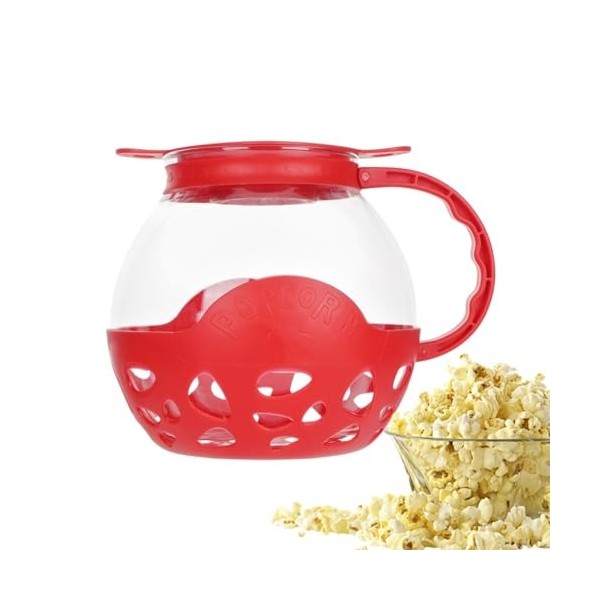 Gadget de cuisine à pop-corn en verre | Bocal à popcorn pour micro-ondes | Seau à popcorn réutilisable | Petit moule à popcor