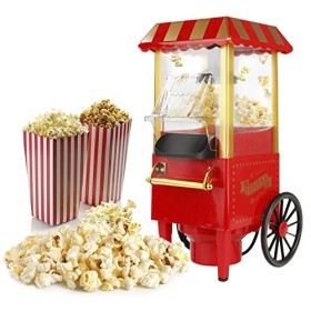 Machine à Pop-corn Rétro Mise à Jour, Air Chaud 1200W pour la Maison, Machine à Pop Corn, Saine et sans Calorie, Fonctionneme