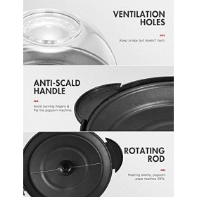 VINATO Machine a Pop Corn, 5L machine pop corn, 3 Min machine à pop corn, Popcornmaschine Groß für Zuhause