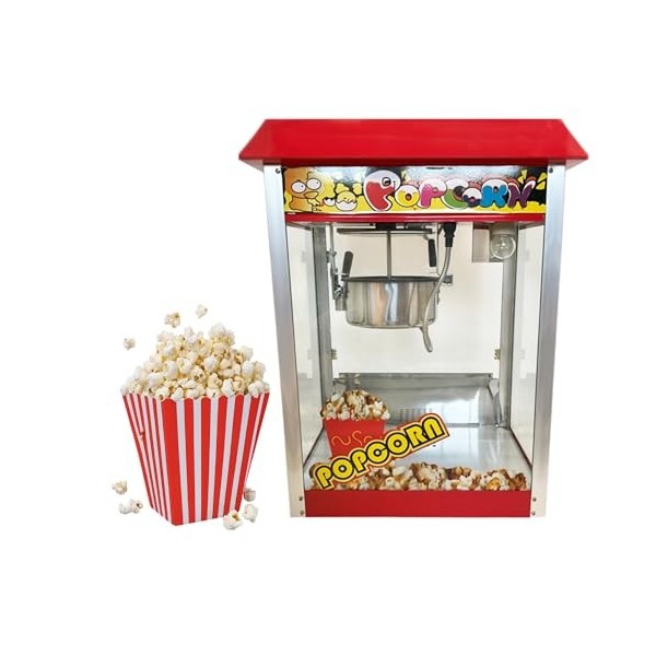 Machine à Pop Corn Professionnelle – Acier Inoxydable, 1440W, Capacité 200g par Opération – Idéale pour Cinémas, Événements e