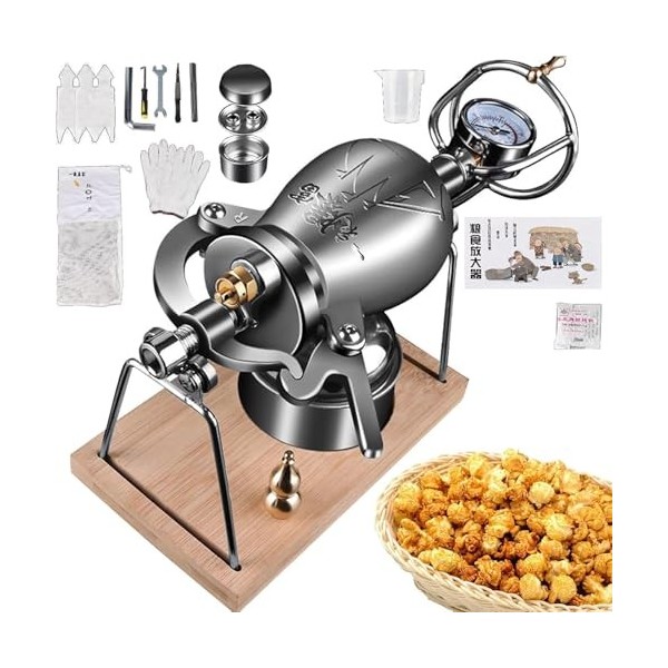 Machine à Riz Soufflé, Machine à Pop-Corn Manuelle, Canon à Pop-Corn Chinois, Petite Machine à Pop-Corn pour CuisinièRe, Mach
