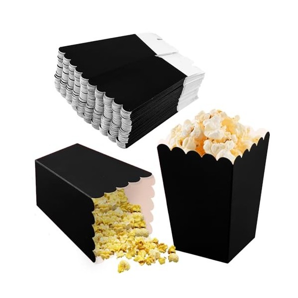 50 Pièces Popcorn Boîtes, 5,5x7,5x10,7 cm Sacs de Pop-Corn en Papier, Petites Cornet Pop Corn, Conteneur de Bonbons en Carton