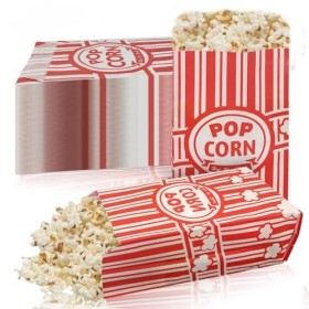 Lot de 330 sacs à popcorn de 28,3 g, boîtes à popcorn à rayures rouges et blanches pour popcorn, bonbons, collations, petits 