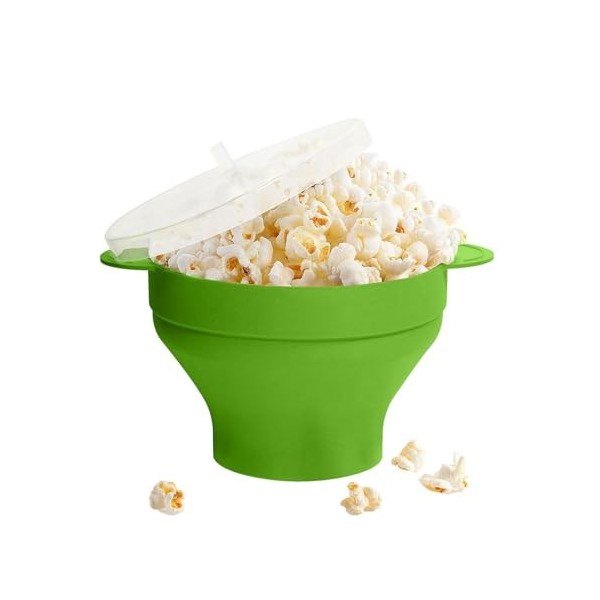 JSHDUSA Popcorn Popper en silicone pour micro-ondes pliable avec poignée – Machine à popcorn en silicone résistant à la chale