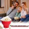 SVUPUE Popcorn Machine à popcorn pliable pour fête, maison, cuisine, passe au lave-vaisselle, 25 x 14,5 cm, rouge