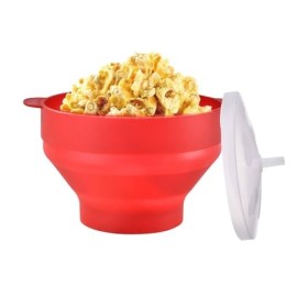 Popcorn Popper pour micro-ondes – Moule à popcorn en silicone | Bol à popcorn pour micro-ondes | Bol à popcorn avec couvercle