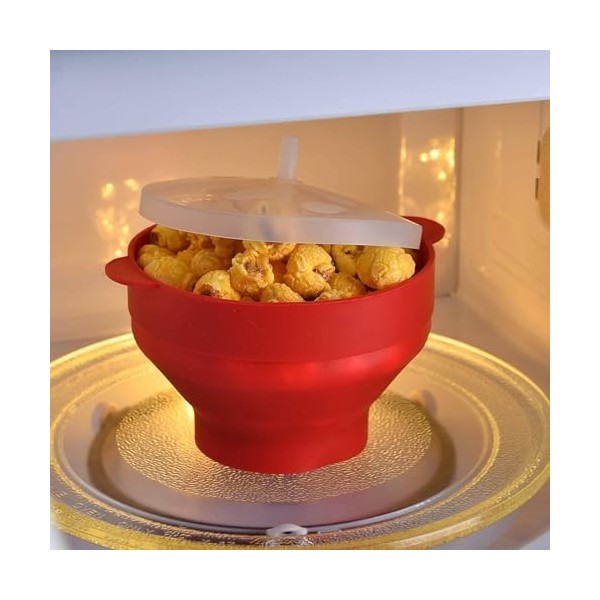 Popcorn Popper pour micro-ondes – Moule à popcorn en silicone | Bol à popcorn pour micro-ondes | Bol à popcorn avec couvercle