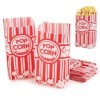 Lot de 100 sacs à popcorn en papier pour popcorn, 21 x 9 cm, accessoires pour soirée cinéma, soirée cinéma, soirée cinéma, an