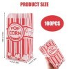 Lot de 100 sacs à popcorn en papier pour popcorn, 21 x 9 cm, accessoires pour soirée cinéma, soirée cinéma, soirée cinéma, an