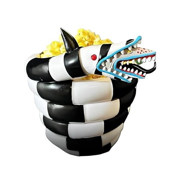 Seau à pop-corn amusant en forme de ver de sable, décorations de bols à pop-corn de film dhorreur, récipient à collation amu