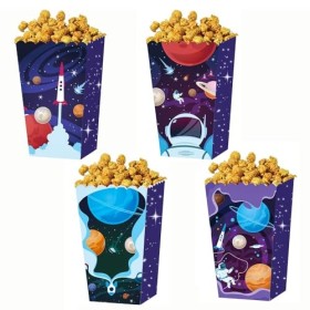 Astronaute Popcorn Boîtes,Boîte à Popcorn 12 PCS Popcorn Conteneurs Partie Carton Bonbon Conteneur Fête Boites Cadeaux pour N