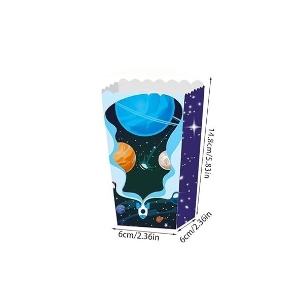 Astronaute Popcorn Boîtes,Boîte à Popcorn 12 PCS Popcorn Conteneurs Partie Carton Bonbon Conteneur Fête Boites Cadeaux pour N