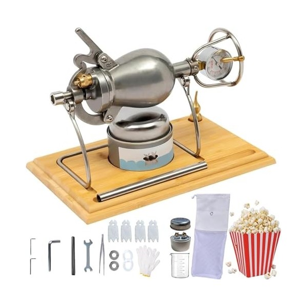 Machine à Pop-Corn Manuelle, Machine à Pop-Corn Haute Pression en Acier Inoxydable, Machine à Pop-Corn Traditionnelle Chinois