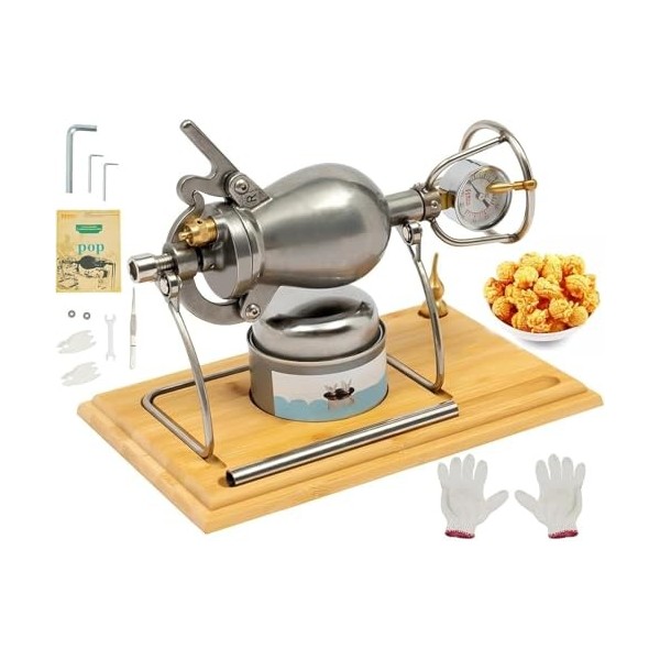 Machine à Pop-Corn Traditionnelle Chinoise, Machine à Pop-Corn Manuelle, Pot à Pop-Corn en Acier Inoxydable, Petit Canon à Po