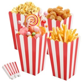 50 Pièces Boite Pop Corn, Sacs à Pop-Cornpop Corn Boite, Compacts et Faciles à Utiliser, Résistants à lEau et à LHuile Gobe