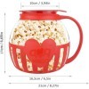 Machine à pop-corn - En verre borosilicate - Passe au lave-vaisselle - Pour réunions, fêtes, pique-niques - Rouge