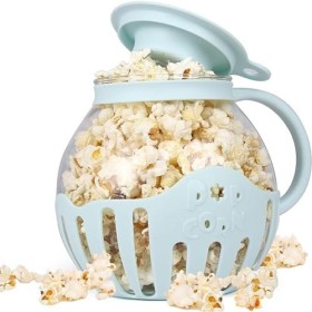 Machine à pop-corn au micro-ondes - 2,13 l - En verre - Avec couvercle et poignée - Passe au micro-ondes - Passe au lave-vais