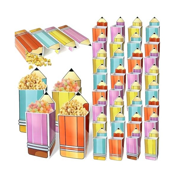 Lot de 40 boîtes à bonbons pour la rentrée scolaire, sacs cadeaux pour professeurs, boîtes à bonbons, cadeaux de bienvenue à 