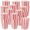 ZEONHEI Lot de 100 petits sacs à popcorn en carton à rayures pour fêtes, anniversaires, mariages, cinéma