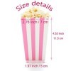 Lot de 24 boîtes à popcorn colorées en carton à rayures anciennes et nostalgiques pour popcorn, bonbons et popcorn pour carna