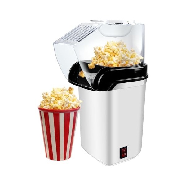Machine A Pop Corn, Mini Machine À Pop-Corn, Machine À Popcorn Électrique, 1200W Air Chaud Sans Gras Huile Popcorn Maker, Fon