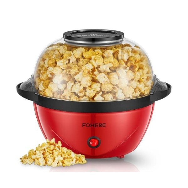 FOHERE Machine à Pop Corn, Machine a Pop Corn 3,5 L Pour la Maison, Popcorn Machine électrique Avec Sucre et Huile, Revêtemen