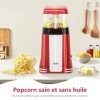 YASHE Machine à pop-corn rétro, 1200 W Machine à pop-corn à air chaud avec gobelet doseur, à bouton unique, sans huile, Parfa