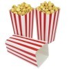 YankMooM Lot de 15 grandes boîtes à popcorn - 9,5 x 19,8 cm - Rayées rouges et blanches - Boîtes à popcorn en papier - Boîtes
