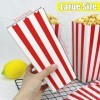 YankMooM Lot de 15 grandes boîtes à popcorn - 9,5 x 19,8 cm - Rayées rouges et blanches - Boîtes à popcorn en papier - Boîtes