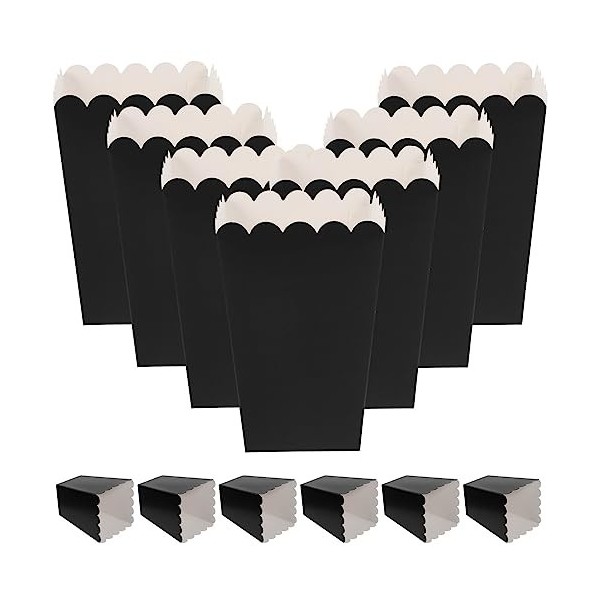 Lurrose Lot de 50 mini boîtes à popcorn jetables en papier pour cinéma, cinéma, cinéma, pop-corn, seau, sulfurisé, biscuits, 