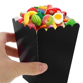 Lurrose Lot de 50 mini boîtes à popcorn jetables en papier pour cinéma, cinéma, cinéma, pop-corn, seau, sulfurisé, biscuits, 