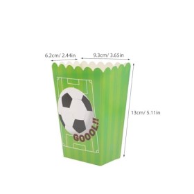 UPKOCH Lot de 30 boîtes à popcorn - Sac en papier vert - Jetables - Ballon de football vert - Sac demballage pour frites
