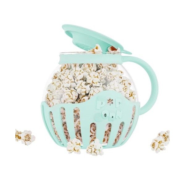 Machine à pop-corn - Pichet à pop-corn - Passe au micro-ondes - Avec couvercle - 2,25 l - Verre borosilicate - Passe au lave-