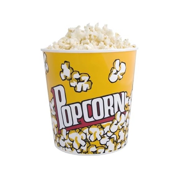Seau Popcorn Taille Géante 3,6 Litres de Capacité Bol Popcpon Seau pour Popcorn Chips Snack Seaux Popcorn Seau Popcorn Réutil