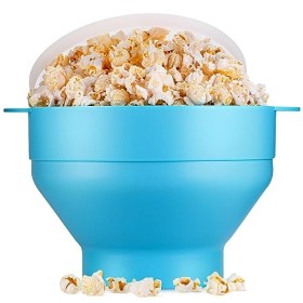 Machine à pop-corn pour micro-ondes EcoEarth, bol à pop-corn pliable en silicone de qualité alimentaire avec couvercle, pop-c