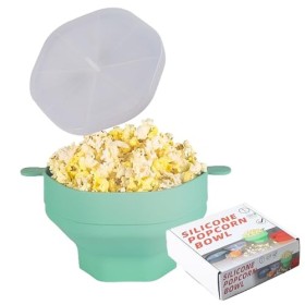Eruceky Popcorn Micro Ondes, Bol à Pop Corn En Silicone, Pliable Machine à Popcorn, Pour Les Fêtes, Les Films, Les Maisons, L